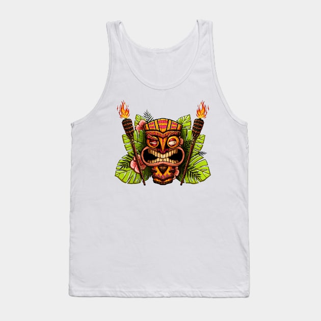 Tiki Mask Tank Top by FangZ